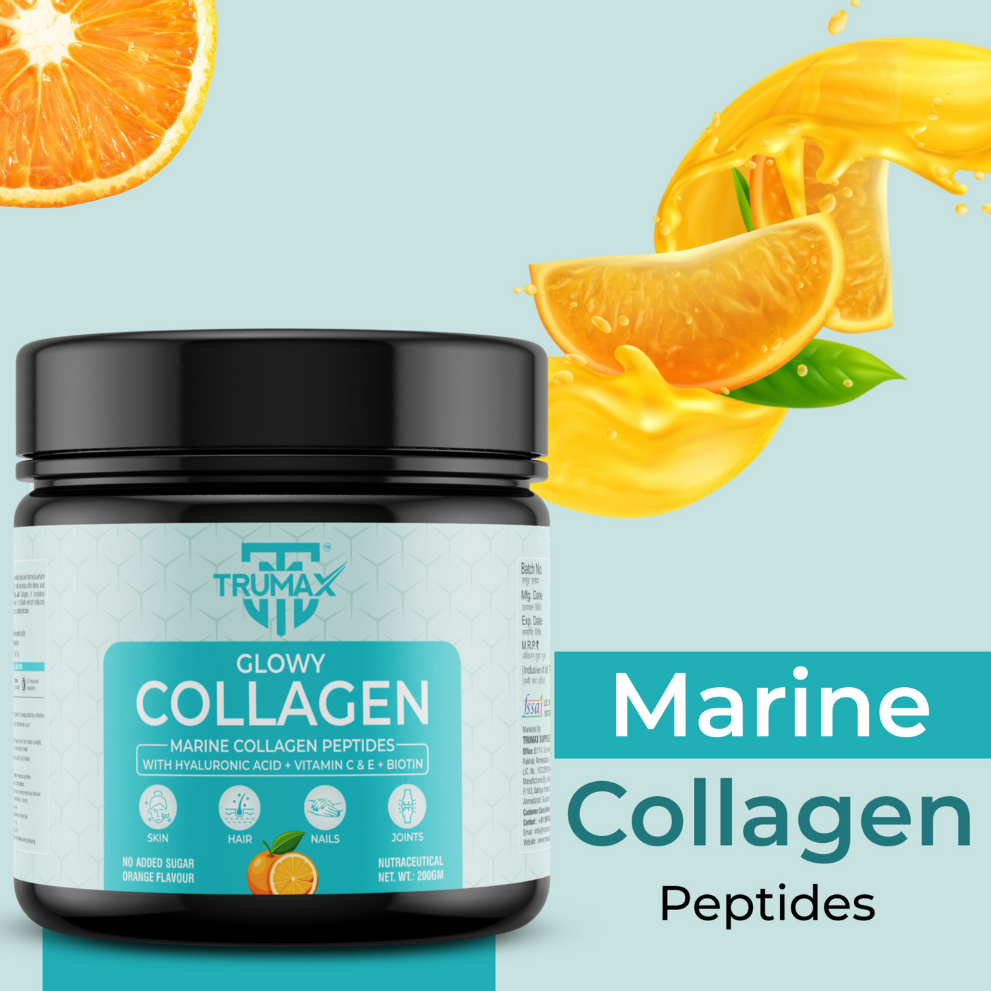 TRUMAX™ Glowy Marine Collagen Supplement Type 1 & 3 | For Healthy Skin, Hair & Bone