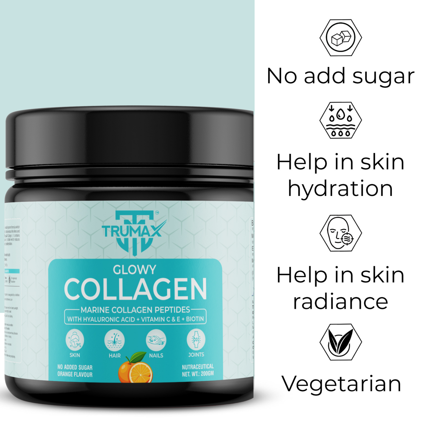 TRUMAX™ Glowy Marine Collagen Supplement Type 1 & 3 | For Healthy Skin, Hair & Bone