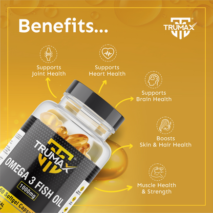 TRUMAX™ OMEGA 3 FISH OIL CAPSULE | 1000mg Fish Oil with Omega-3 | EPA + DHA (300mg)