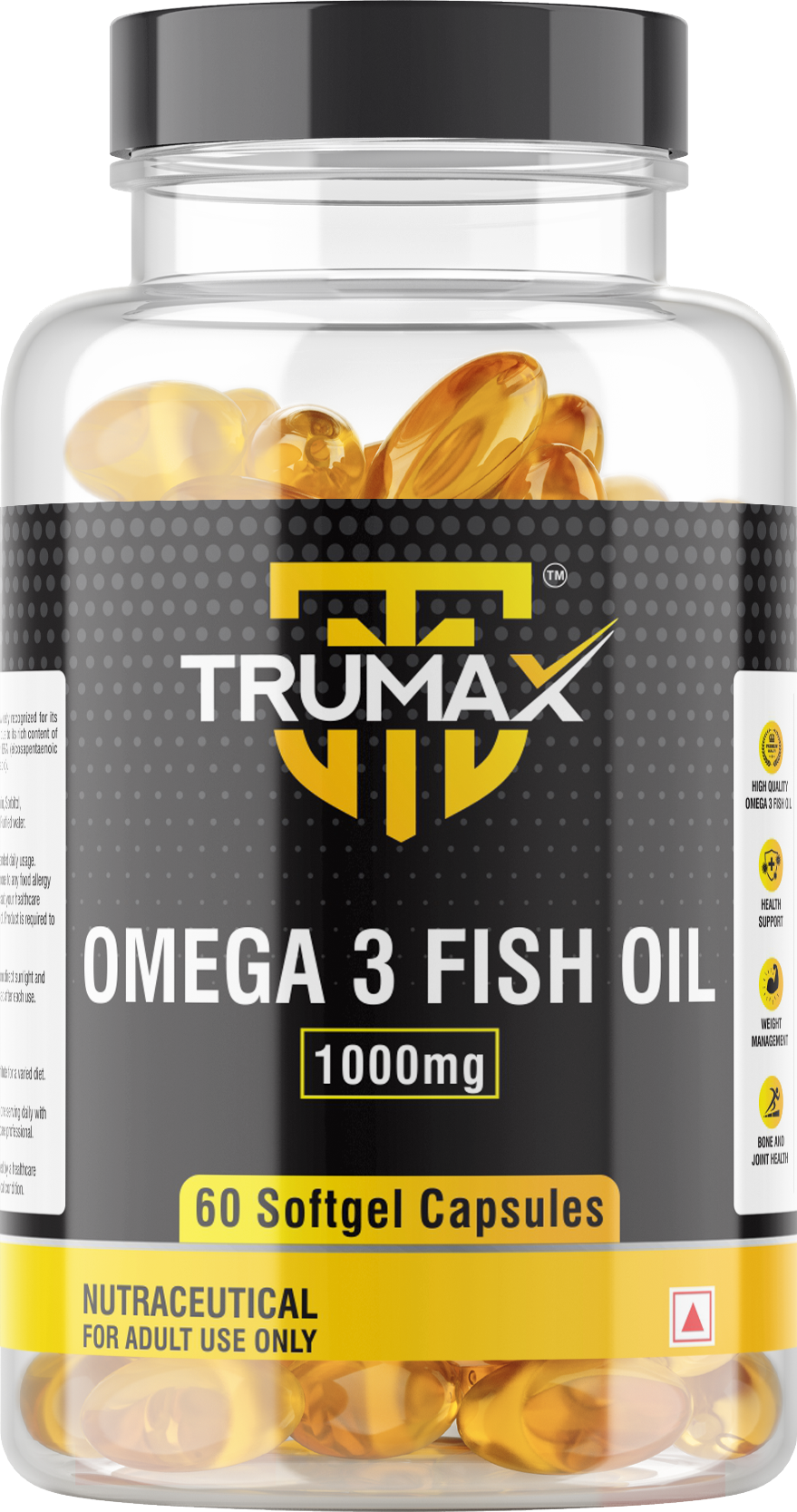 TRUMAX™ OMEGA 3 FISH OIL CAPSULE | 1000mg Fish Oil with Omega-3 | EPA + DHA (300mg)