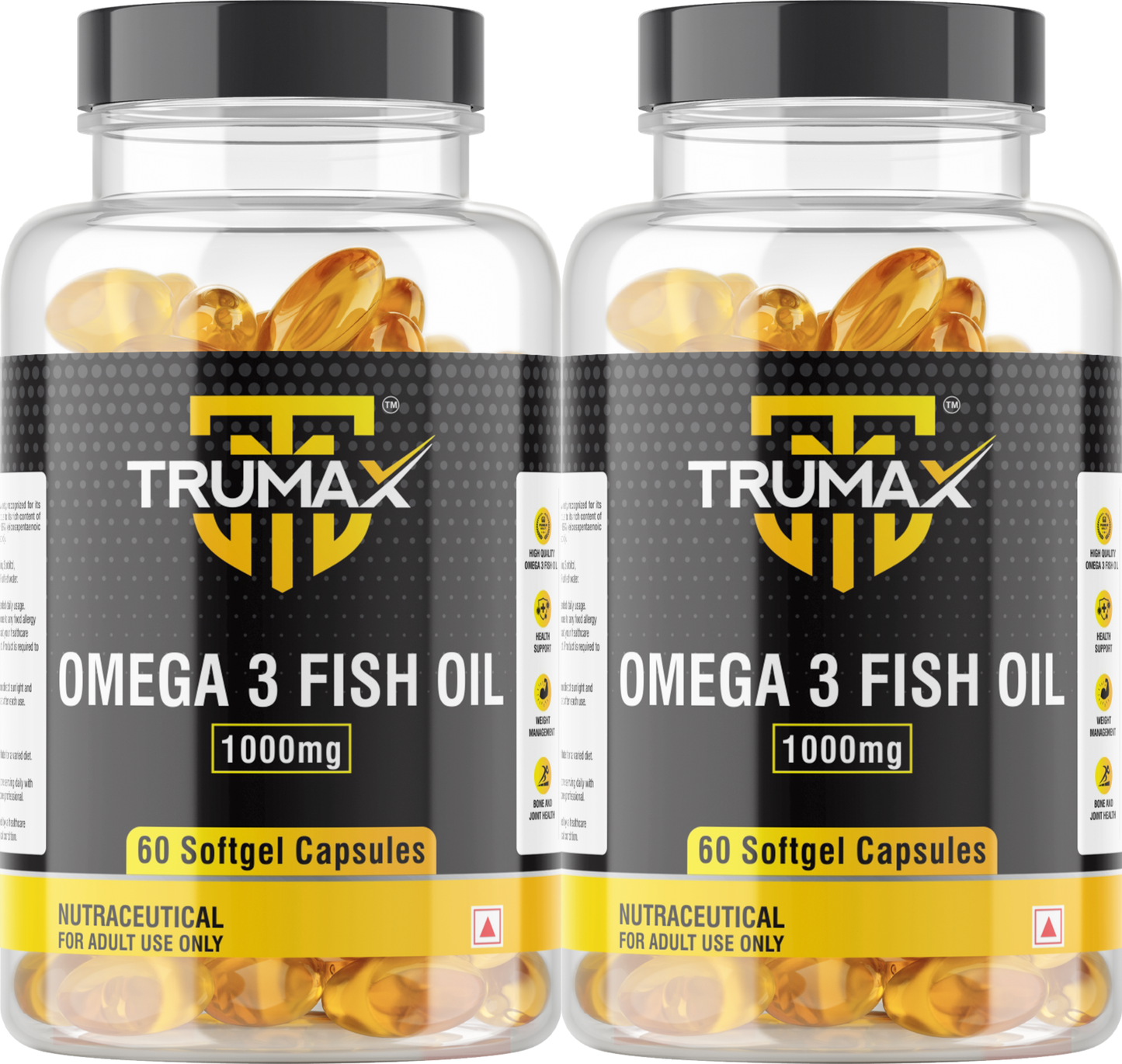 TRUMAX™ OMEGA 3 FISH OIL CAPSULE | 1000mg Fish Oil with Omega-3 | EPA + DHA (300mg)