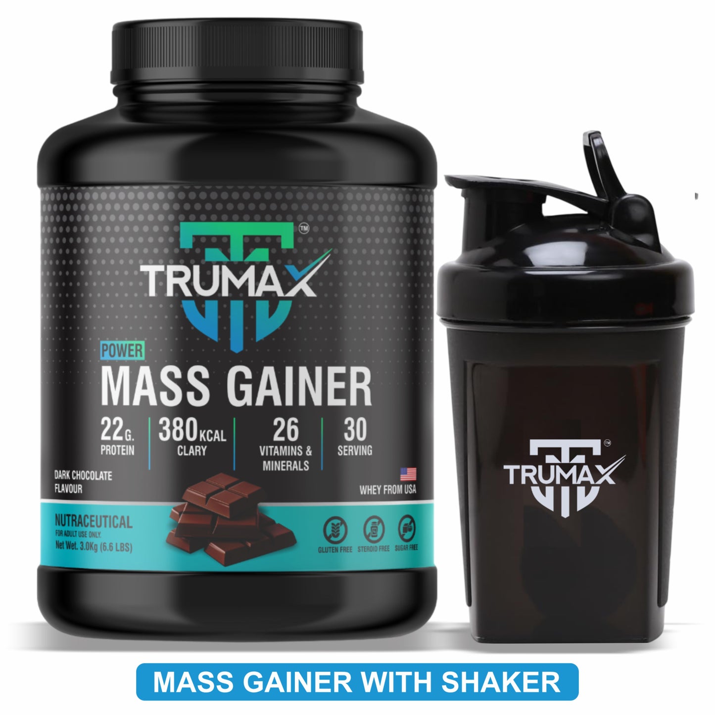 POWER MASS GAINER POWDER + SHAKER / CREATINE