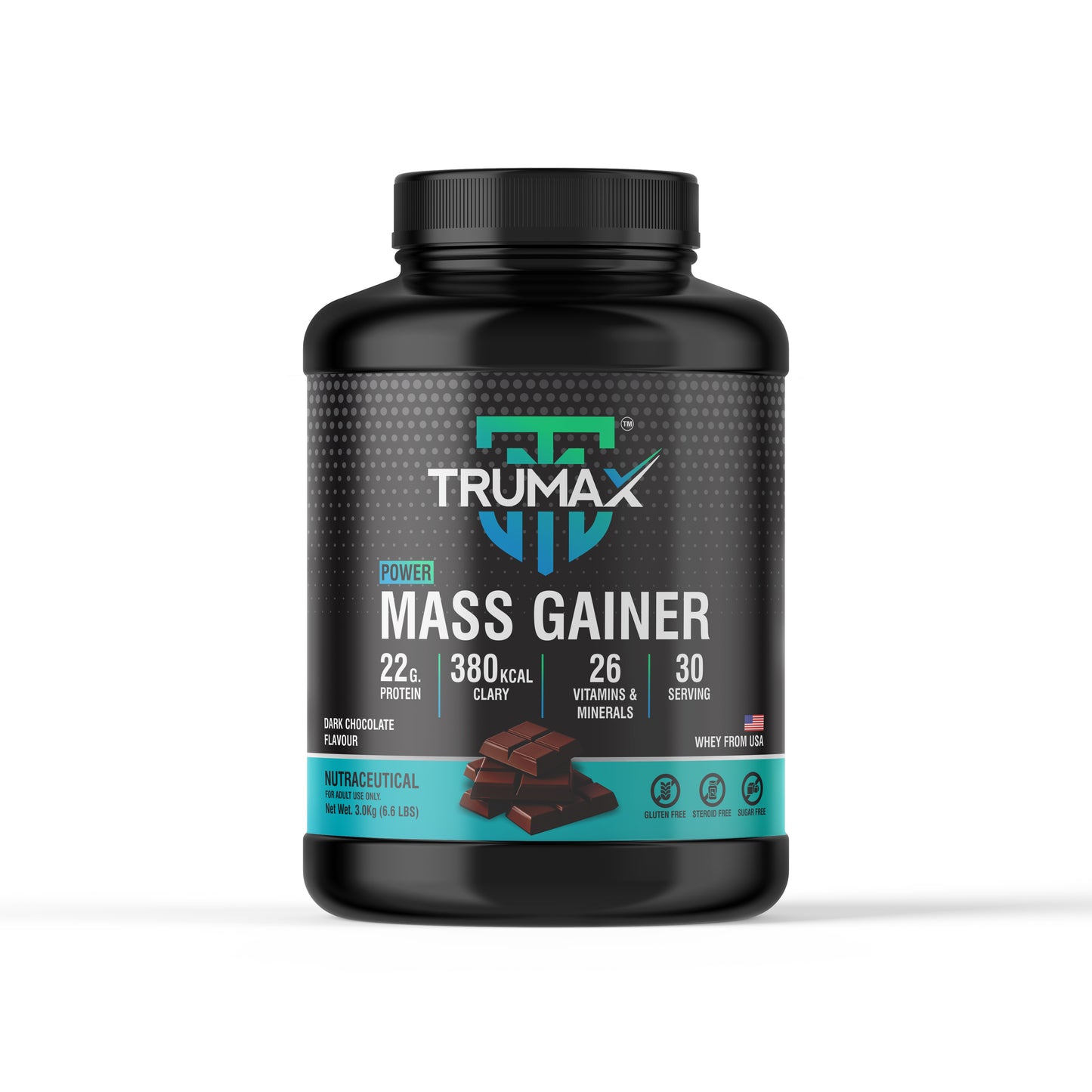 TRUMAX™ POWER MASS GAINER | Raw from USA | 380 kcal Calories & 22g Protein | 26 Vitamins & Minerals