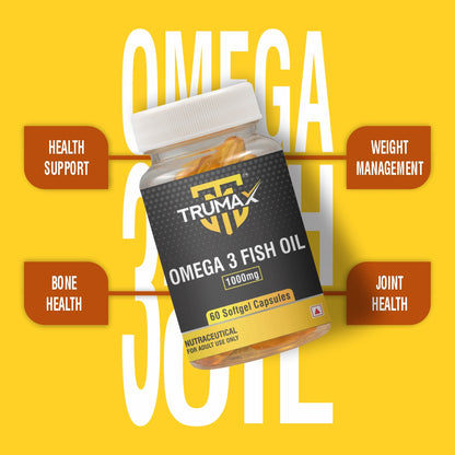 TRUMAX™ OMEGA 3 FISH OIL CAPSULE | 1000mg Fish Oil with Omega-3 | EPA + DHA (300mg)