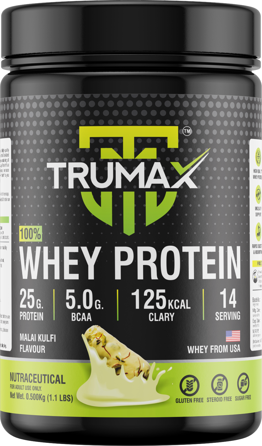 TRUMAX™  100% WHEY PROTEIN | Raw from USA | 25g Protein | 5.0g BCAA & 11.7g EAA