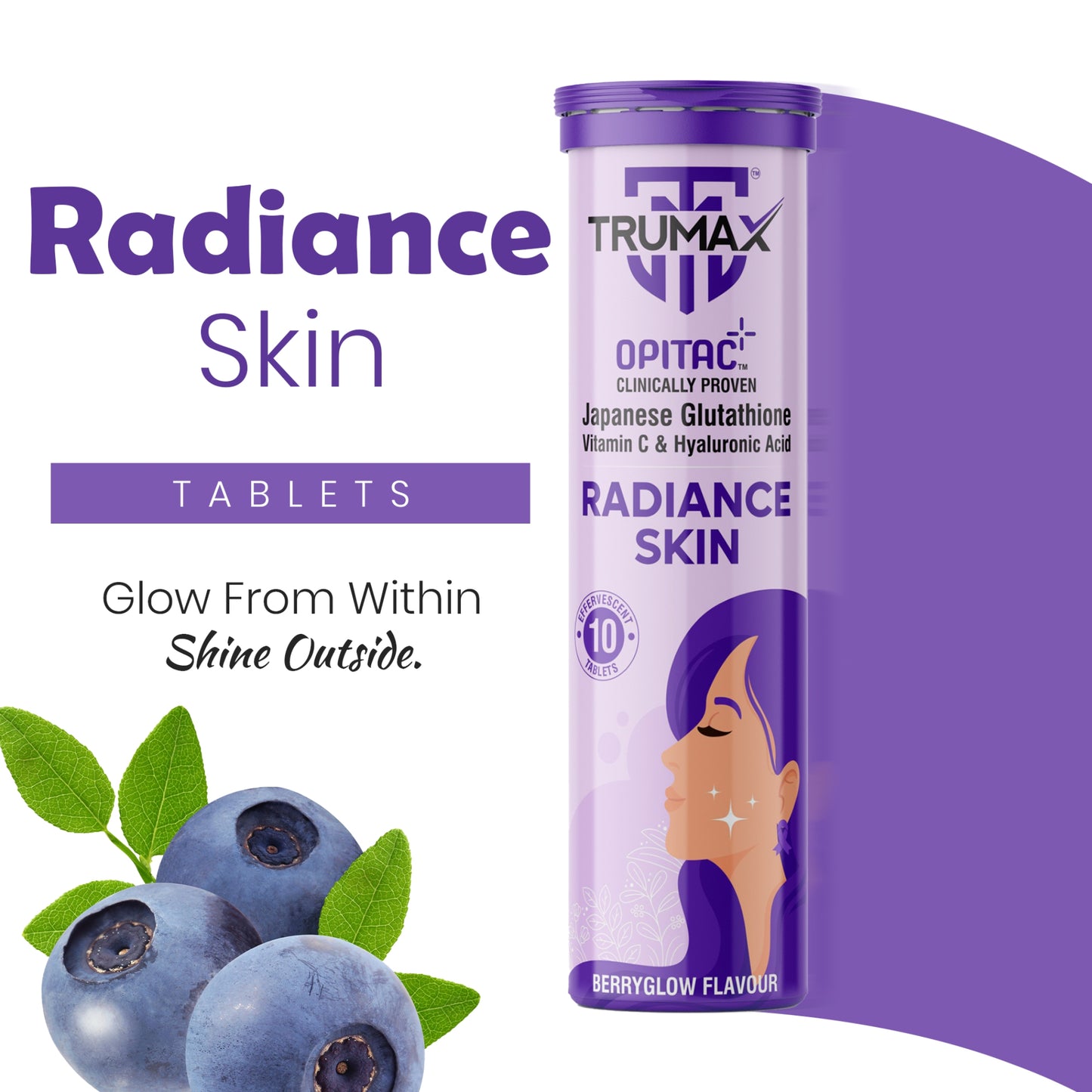 TRUMAX Radiance Skin Japanese OPITAC Glutathione & Vitamin C for Bright Glowing Skin