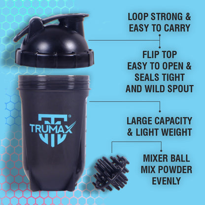 TRUMAX™ SHAKER BOTTLE | Plastic Leakproof Bottle | 500ml