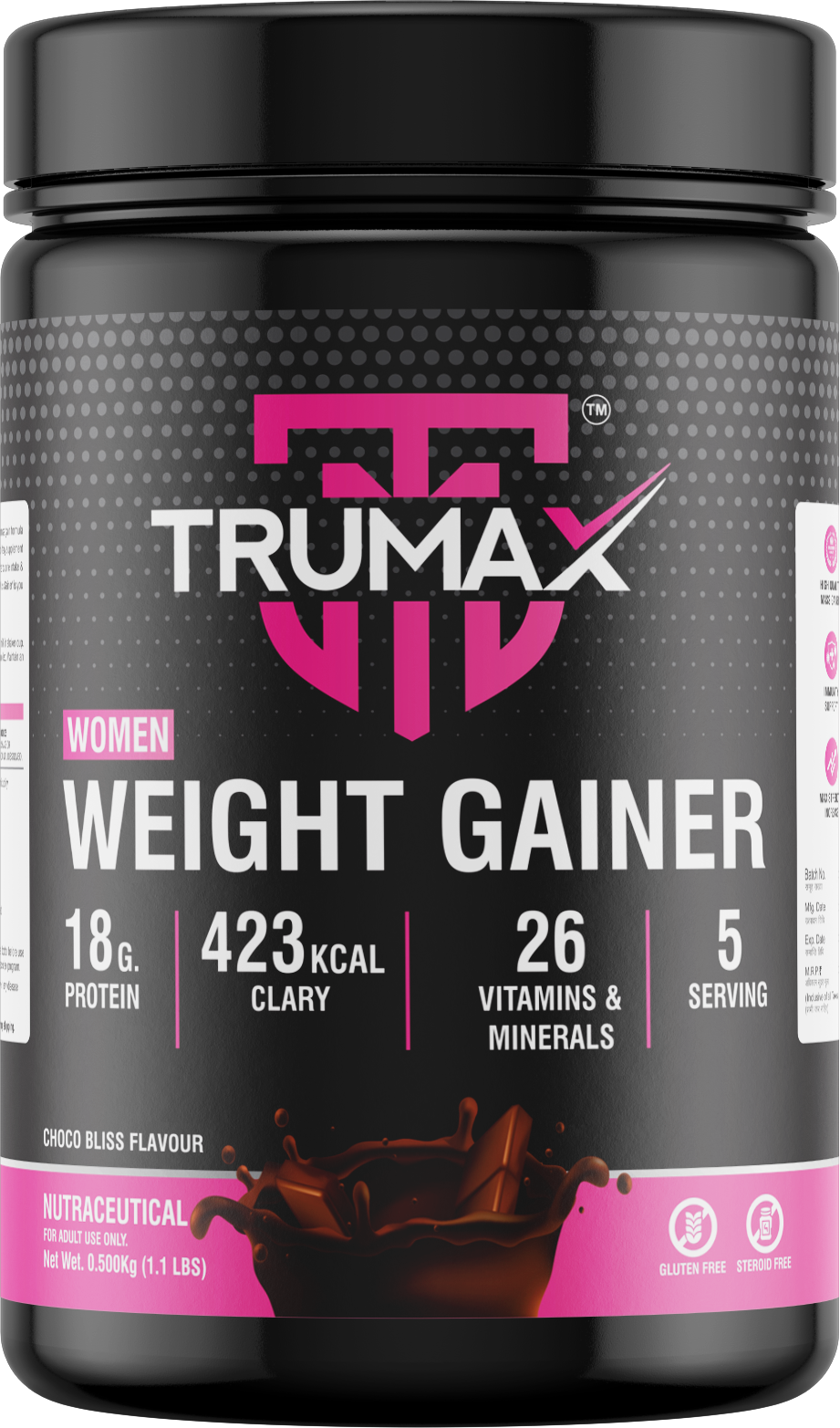 TRUMAX™ WOMEN WEIGHT GAINER | 423 kcal Calories & 18g Protein | 26 Vitamins & Minerals