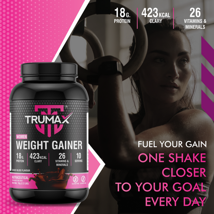 TRUMAX™ WOMEN WEIGHT GAINER | 423 kcal Calories & 18g Protein | 26 Vitamins & Minerals