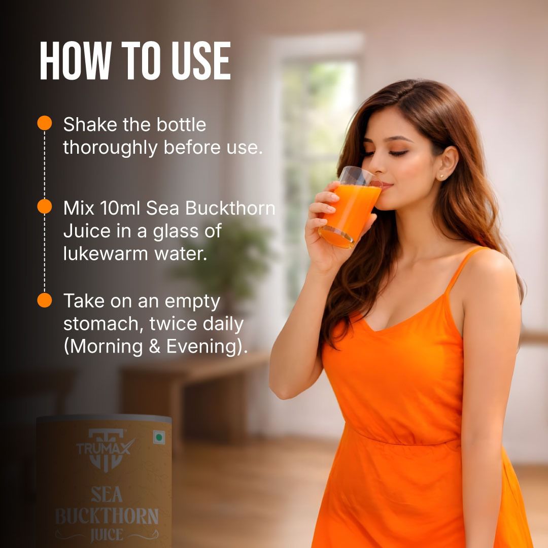 TRUMAX™ Sea Buckthorn Juice with Omega 3, 6, 7 & 9 – Natural Health Supplement for Immunity, Skin & Hair Wellness