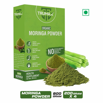TRUMAX™ Organic Moringa Powder | Drumstick Leaf Powder | Natural Multi-vitamin | Good for Immunity, Digestion, skincare and Haircare | 100% Natural and Preservative-free